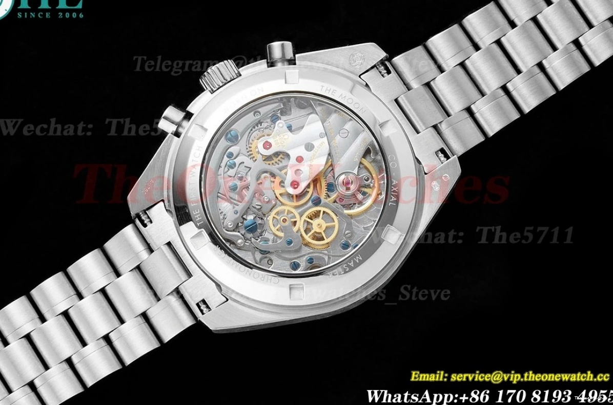 SS RMF White A7750 Mod SS Speedmaster Dial 41mm 0203